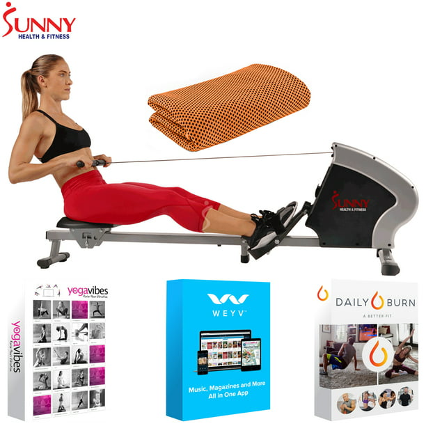 Sunny Health and Fitness SPM Magnetic Rowing Machine Cooling Towel 